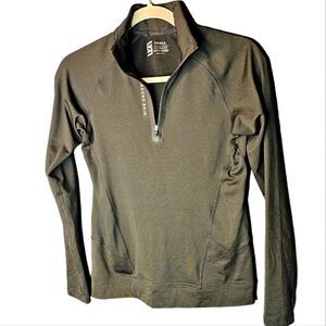 Second Skin Black 3/4 Zip Ling Sleeve Compression Pullover Top Size S